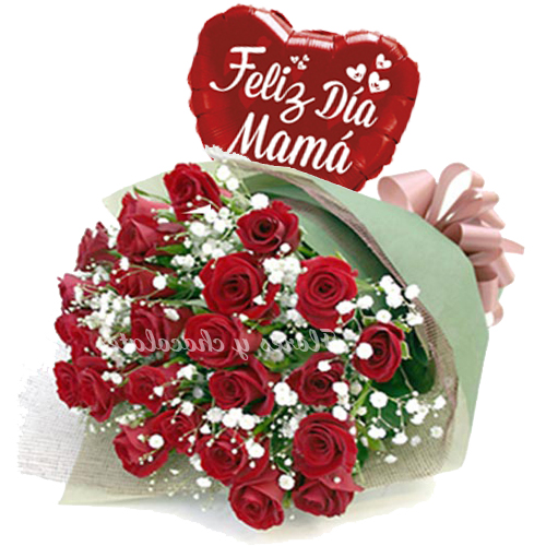 Ramo de Rosas Rojas Feliz Dia Madre – Flores y Chocolates
